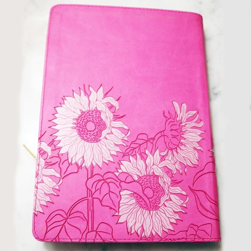 Women’s Fuchsia Pink Blank Prompted Journal Diary God Works For The Good - Gift